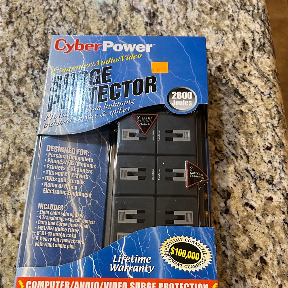 Black Surge Protector with 2800 Joules - Picture 3 of 16